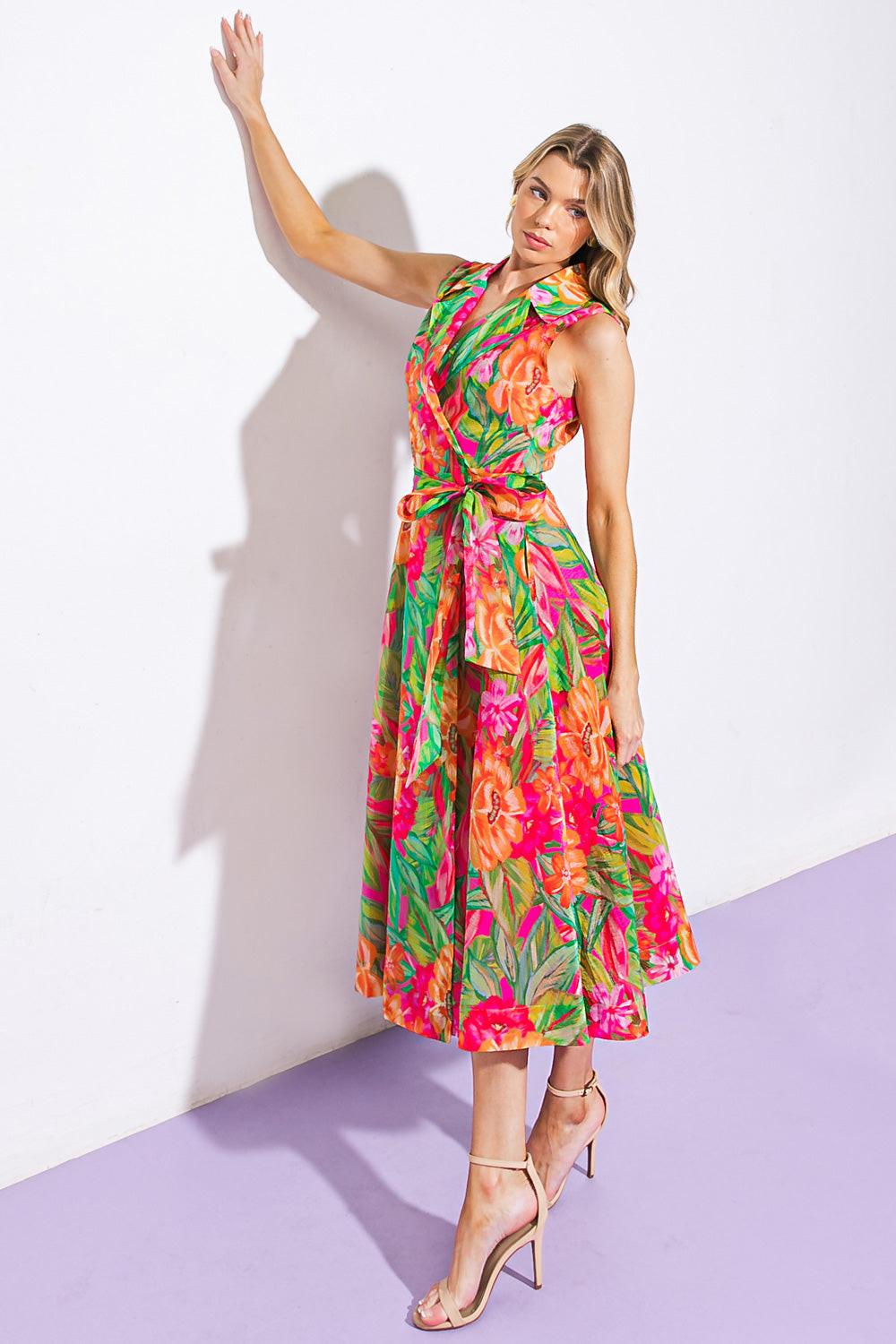 EVERYDAY DREAMS WOVEN MIDI DRESS Flying Tomato