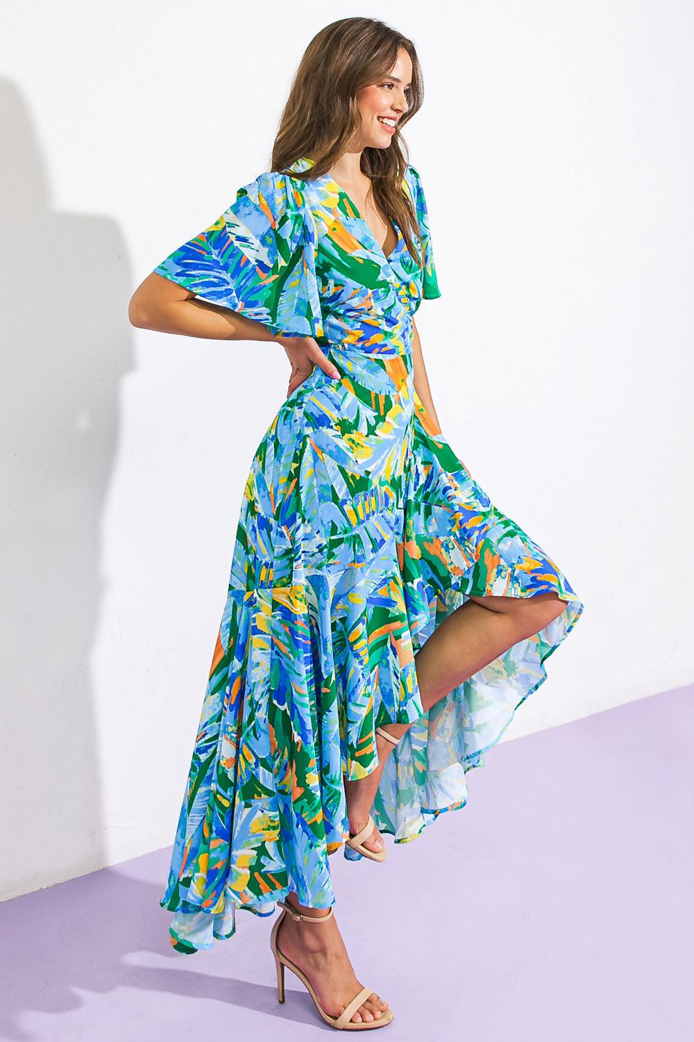 UNEXPECTED SURPRISE WOVEN HI-LO DRESS Flying Tomato