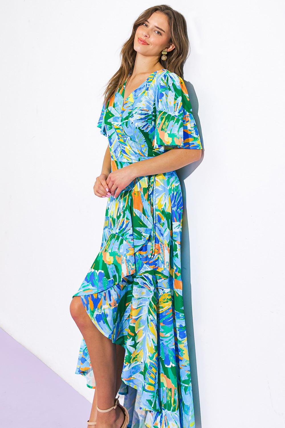 UNEXPECTED SURPRISE WOVEN HI-LO DRESS Flying Tomato
