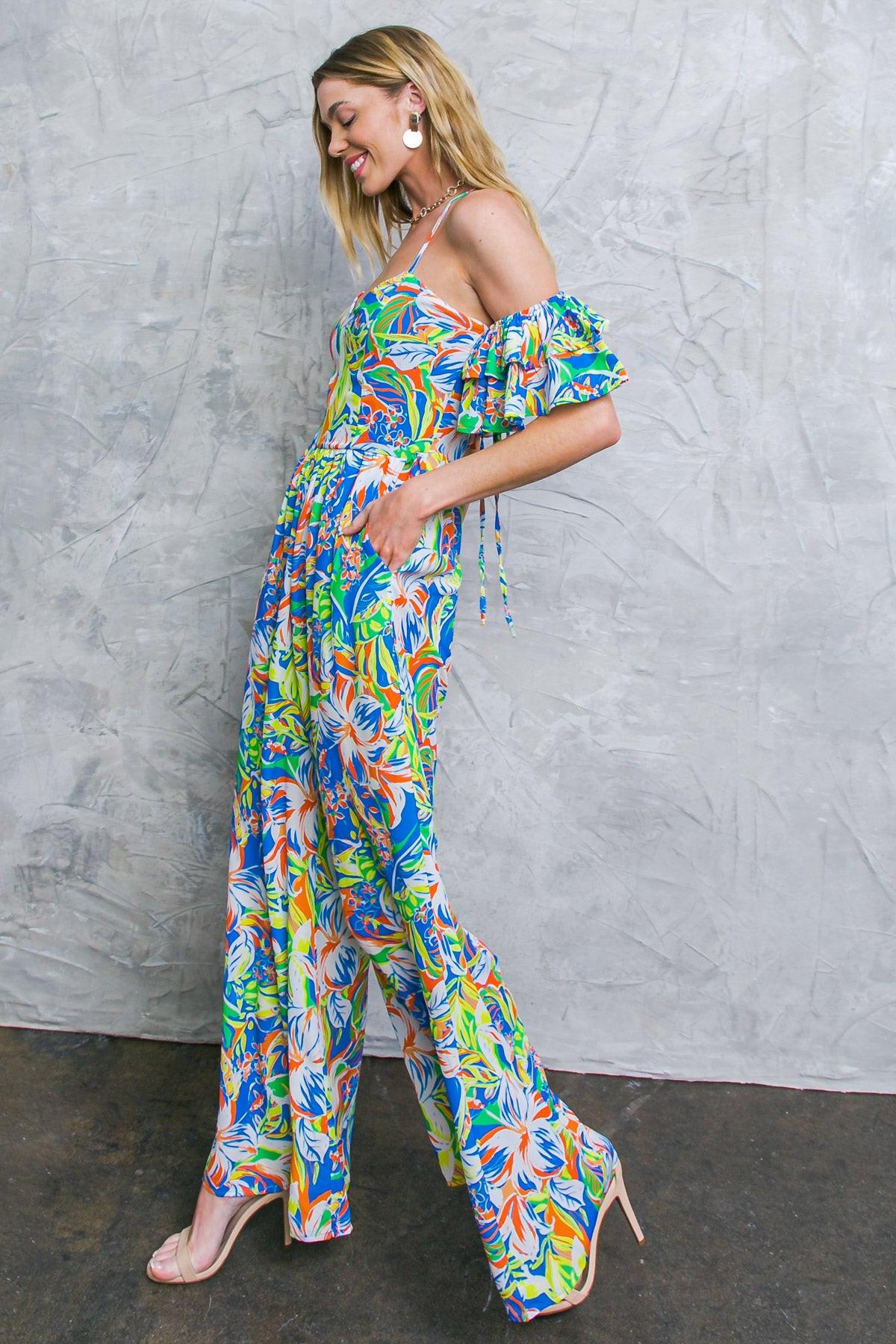 UNSEEN BEAUTY FLORAL WOVEN JUMPSUIT Flying Tomato