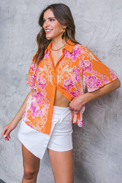 FLOURISHING DREAMS WOVEN TOP Flying Tomato