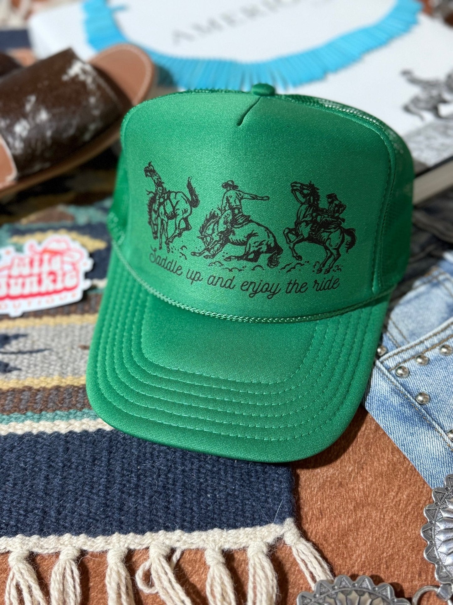 Saddle Up And Enjoy The Ride Trucker Hat Wild Junkie