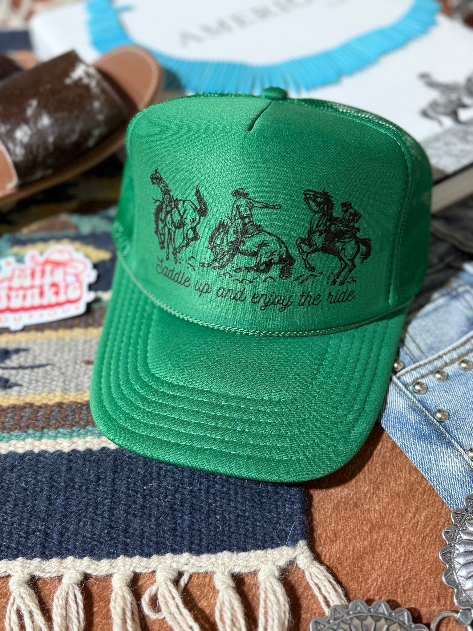 Saddle Up And Enjoy The Ride Trucker Hat Wild Junkie