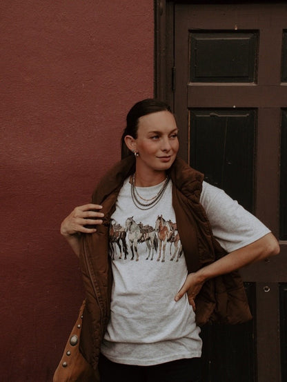 Saddled Horses Graphic Tee Wild Junkie