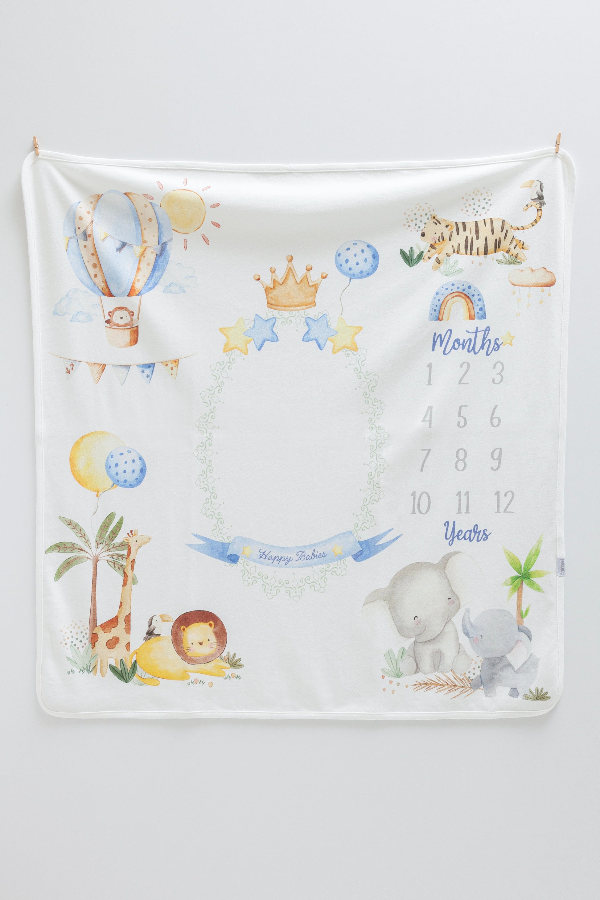 Safari Milestone Blanket Honey and Hive