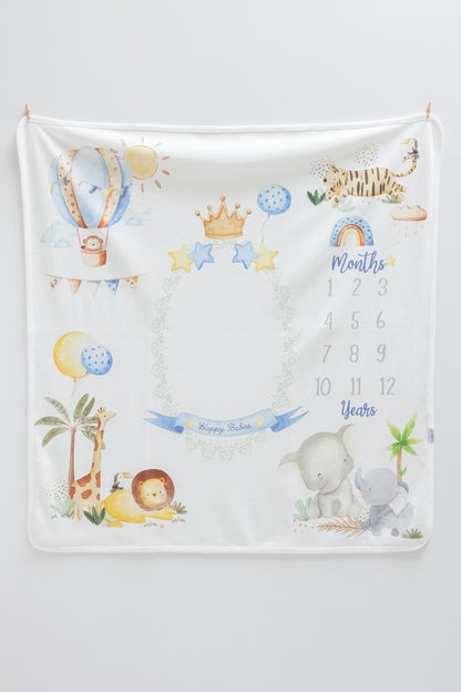 Safari Milestone Blanket Honey and Hive