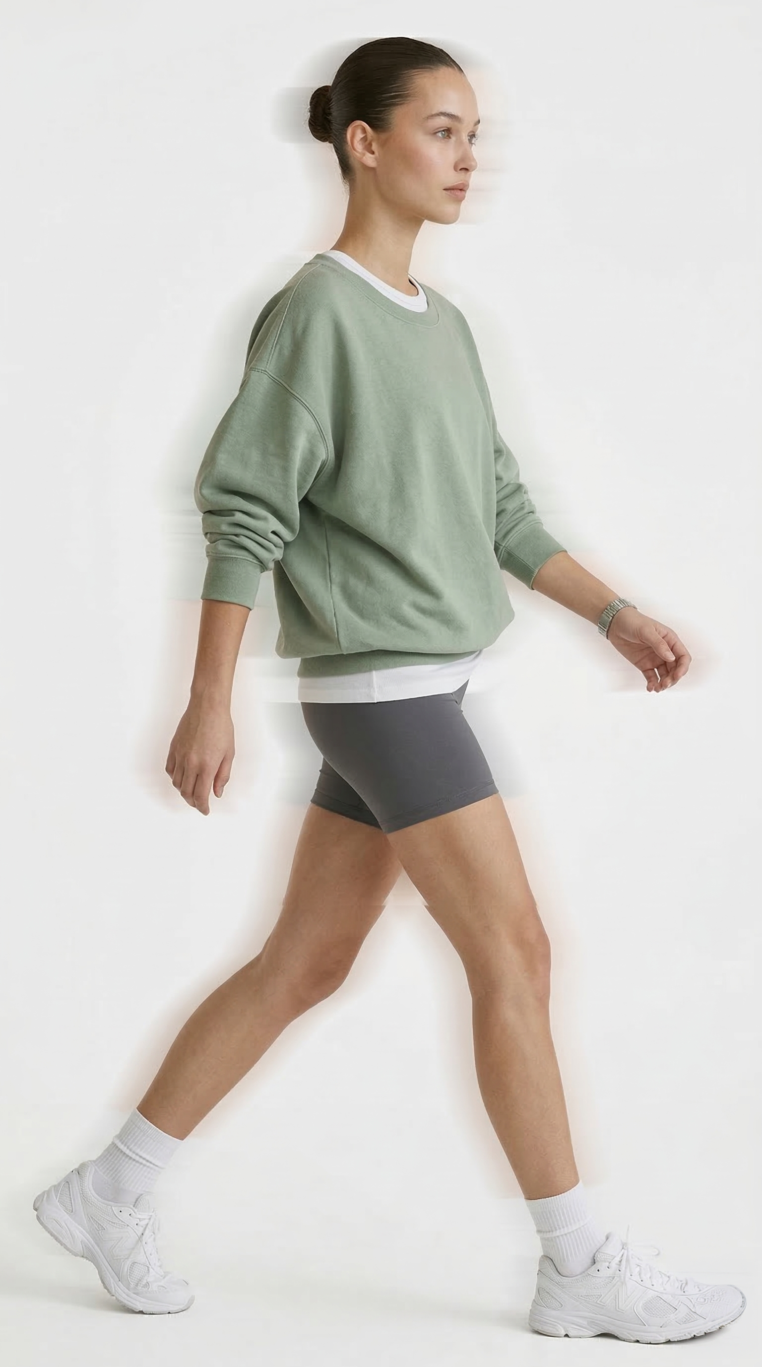 Sage Green Oversized Crewneck Sweatshirt Tinyloverclothing