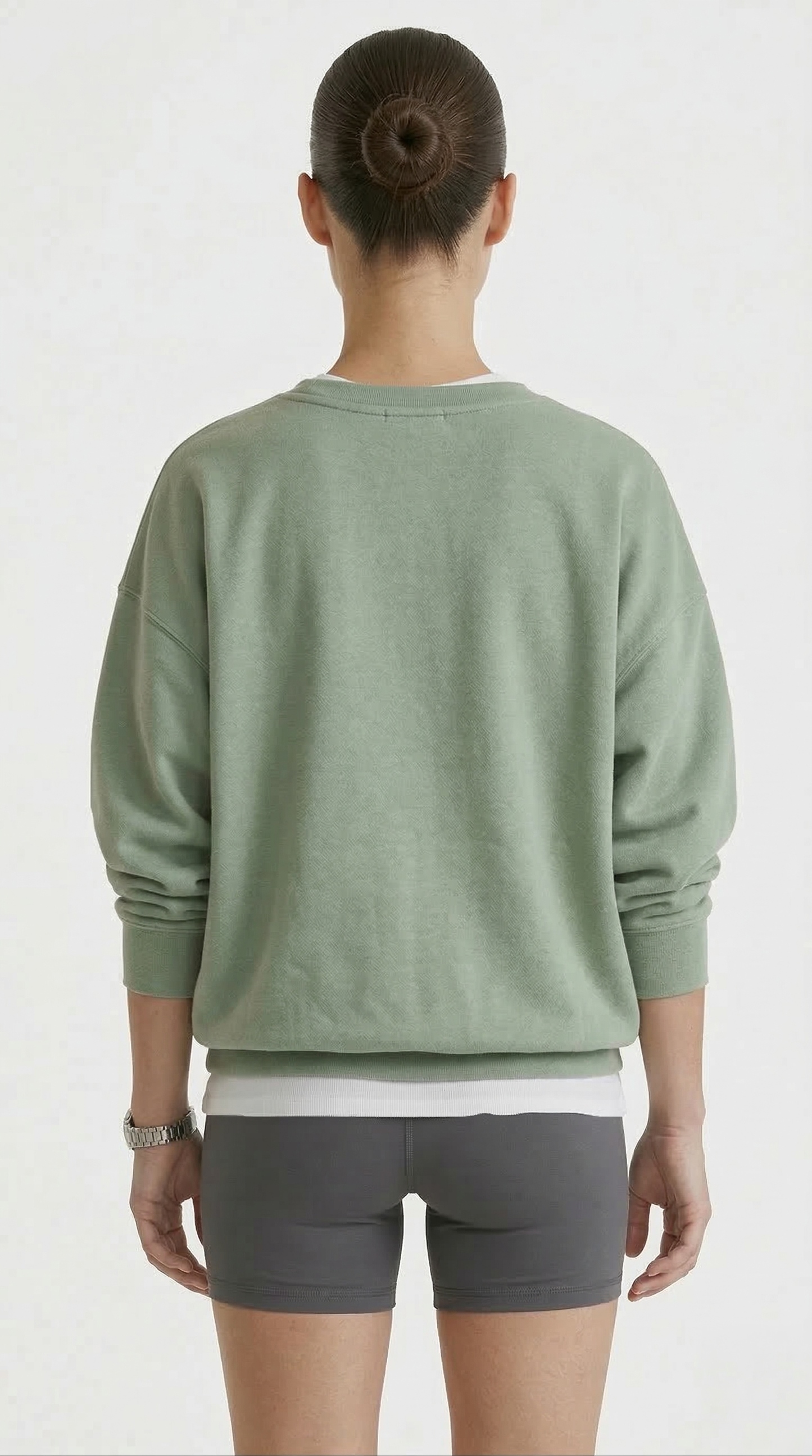 Sage Green Oversized Crewneck Sweatshirt Tinyloverclothing