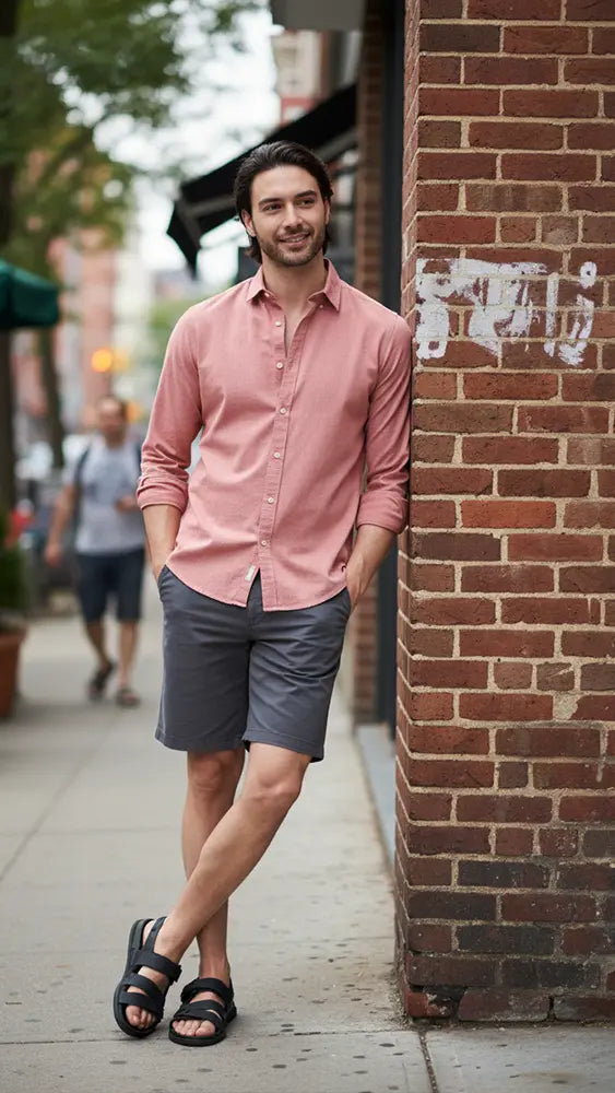 salmon dress shirt-Premium Cotton Bright Moons
