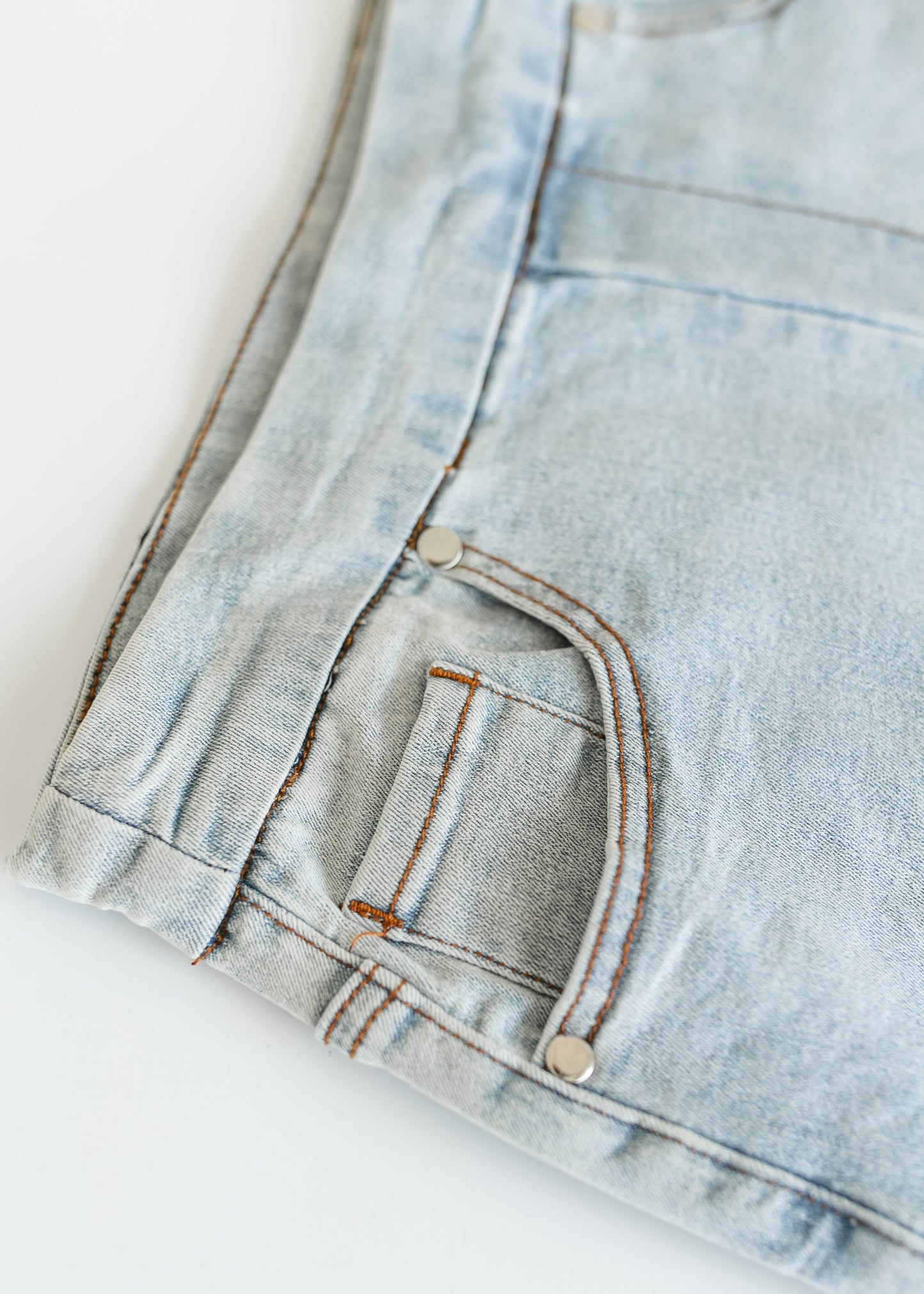 Sandra Light Wash Denim Midi Skirt - FINAL SALE