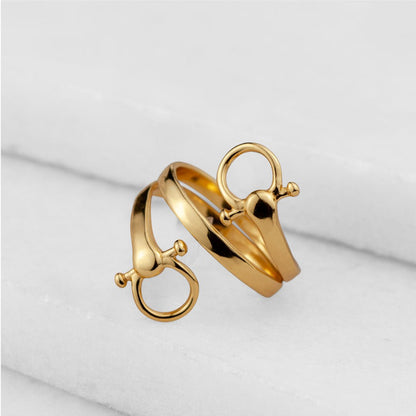 Sandro - Equestrian Horse Bit Spiral Ring in Gold Urban-Equestrian