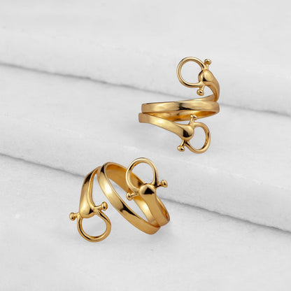 Sandro - Equestrian Horse Bit Spiral Ring in Gold Urban-Equestrian