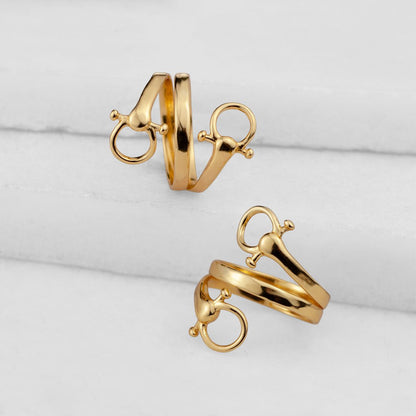 Sandro - Equestrian Horse Bit Spiral Ring in Gold Urban-Equestrian