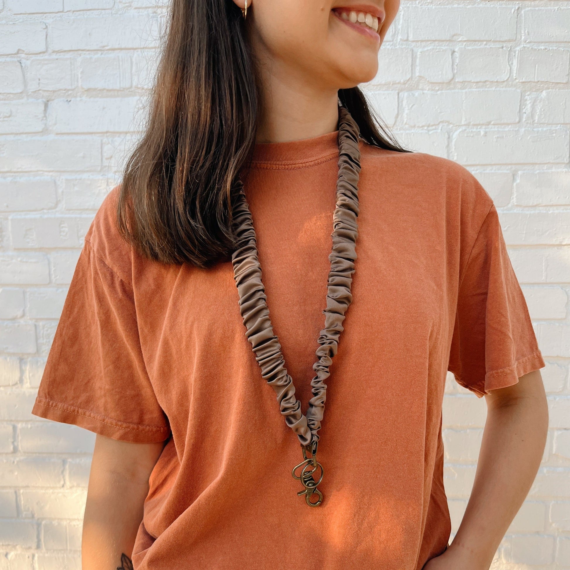Dark Brown Lanyard Ivy + Cloth