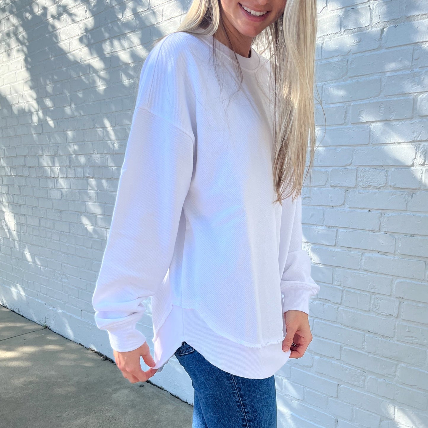 White Oversized Terry Poncho Ivy + Cloth