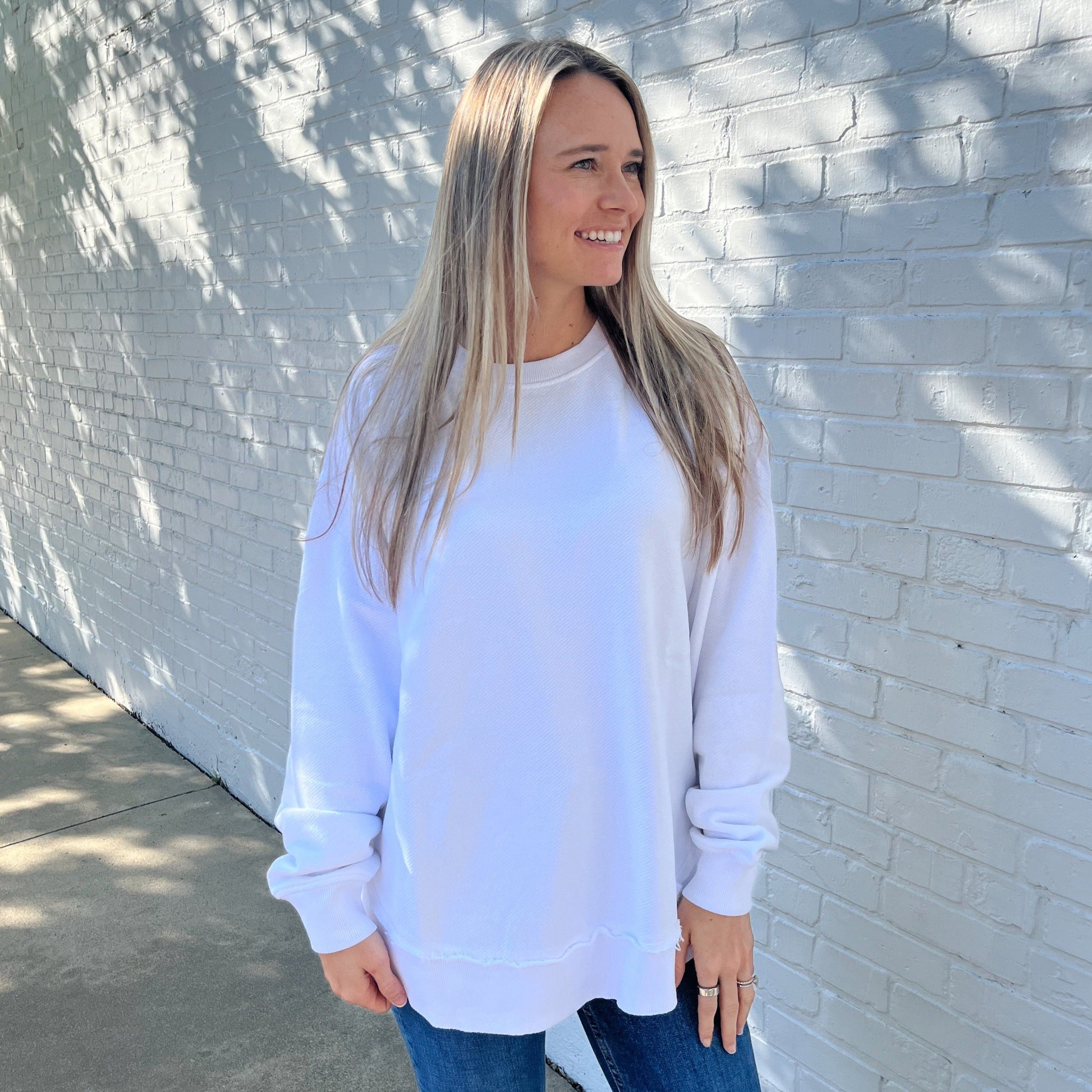 White Oversized Terry Poncho Ivy + Cloth