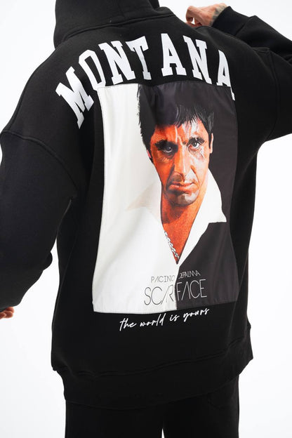 Oversize 'Scarface' Hoodie - Tony Montana Graphic Sweatshirt 'The World is Yours' Withinblack