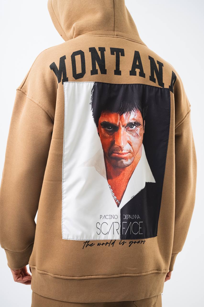 Oversize 'Scarface' Hoodie - Tony Montana Graphic Sweatshirt 'The World is Yours' Withinblack