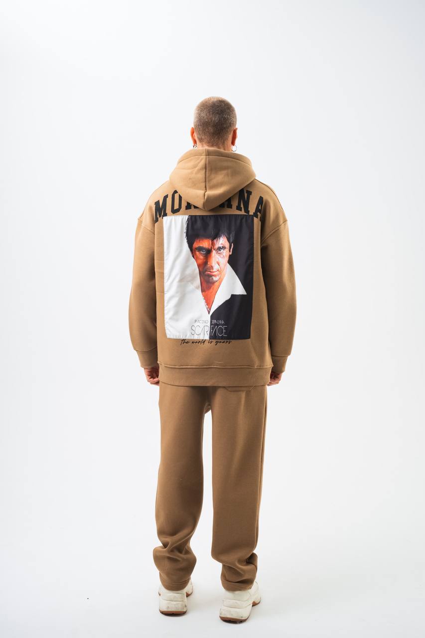 Oversize 'Scarface' Hoodie - Tony Montana Graphic Sweatshirt 'The World is Yours' Withinblack