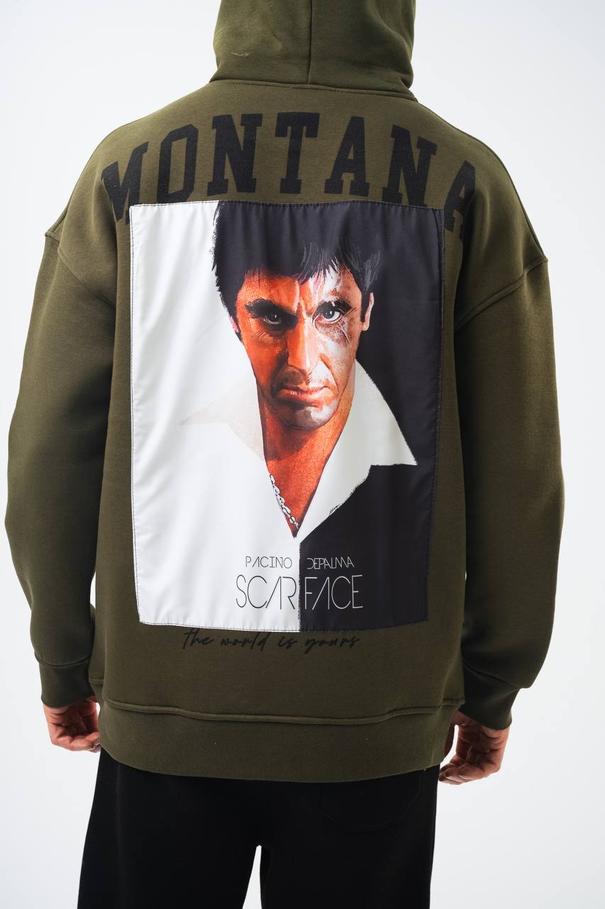 Oversize 'Scarface' Hoodie - Tony Montana Graphic Sweatshirt 'The World is Yours' Withinblack