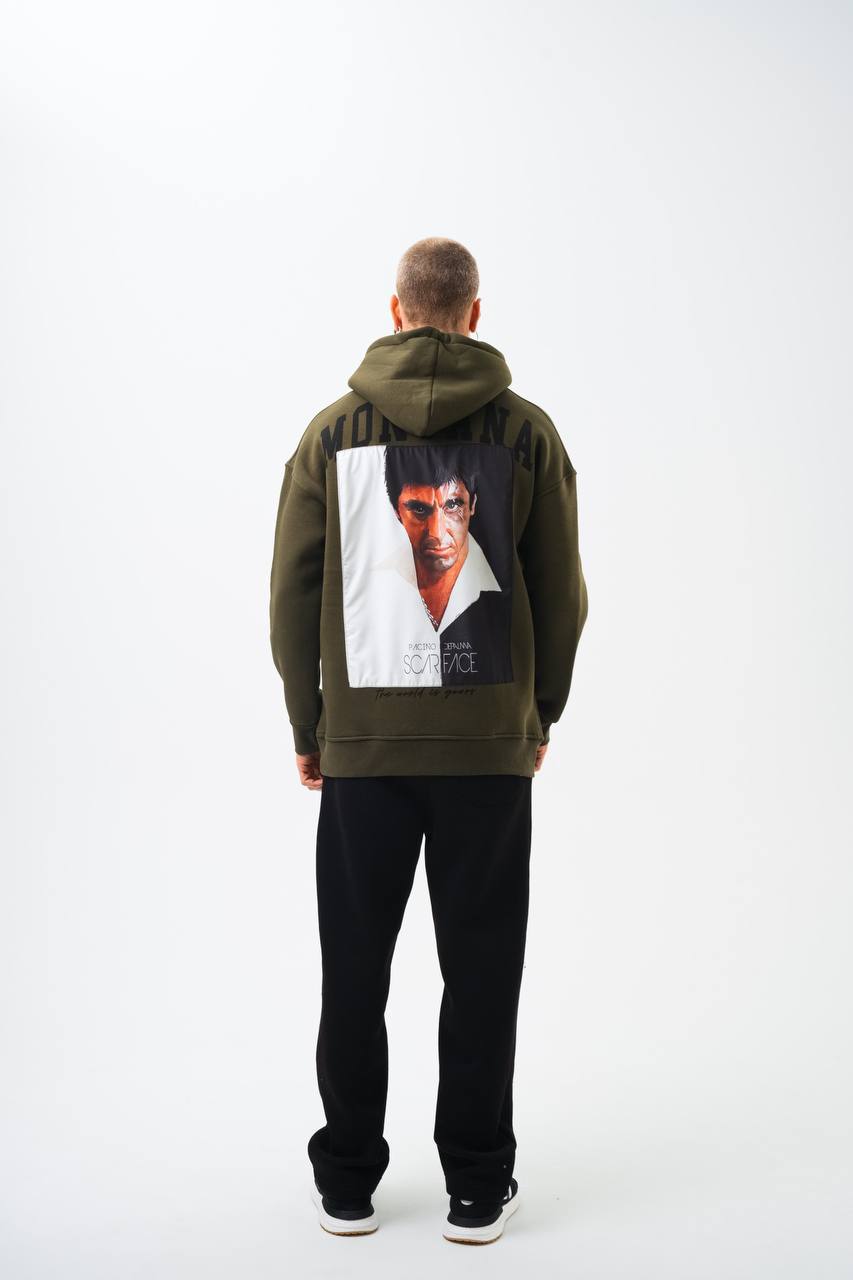 Oversize 'Scarface' Hoodie - Tony Montana Graphic Sweatshirt 'The World is Yours' Withinblack