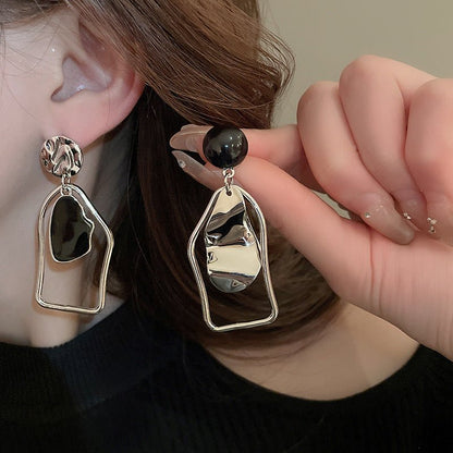 Sculptural Asymmetric Drop Earrings with Abstract Lines (MAC321) Mariam's Collection