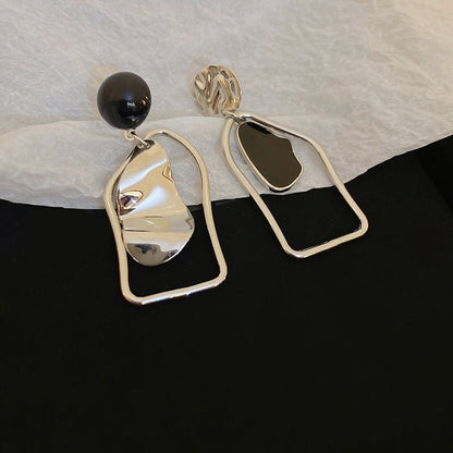 Sculptural Asymmetric Drop Earrings with Abstract Lines (MAC321) Mariam's Collection