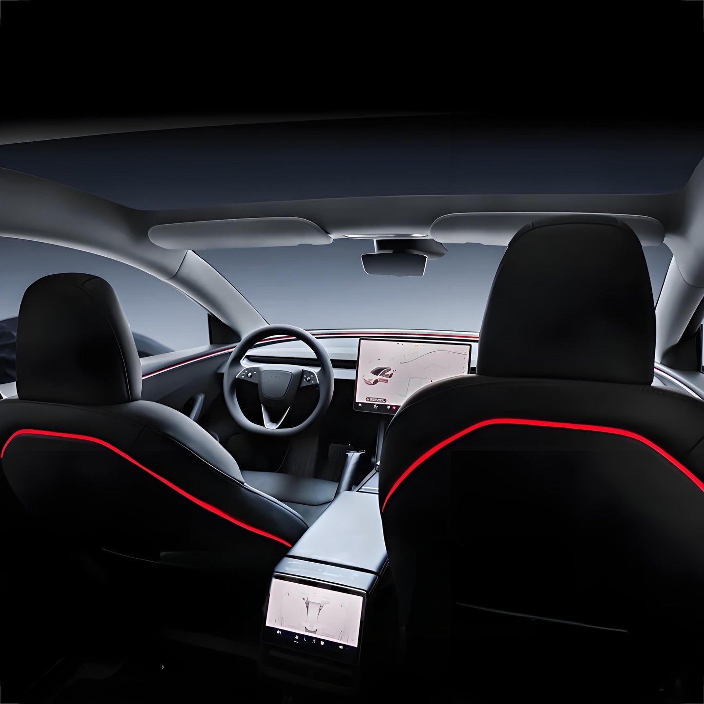 Seat Back Ambient Lighting for Model 3 Highland & Model Y Juniper (2PCS) | TESERY Tesery Official Store