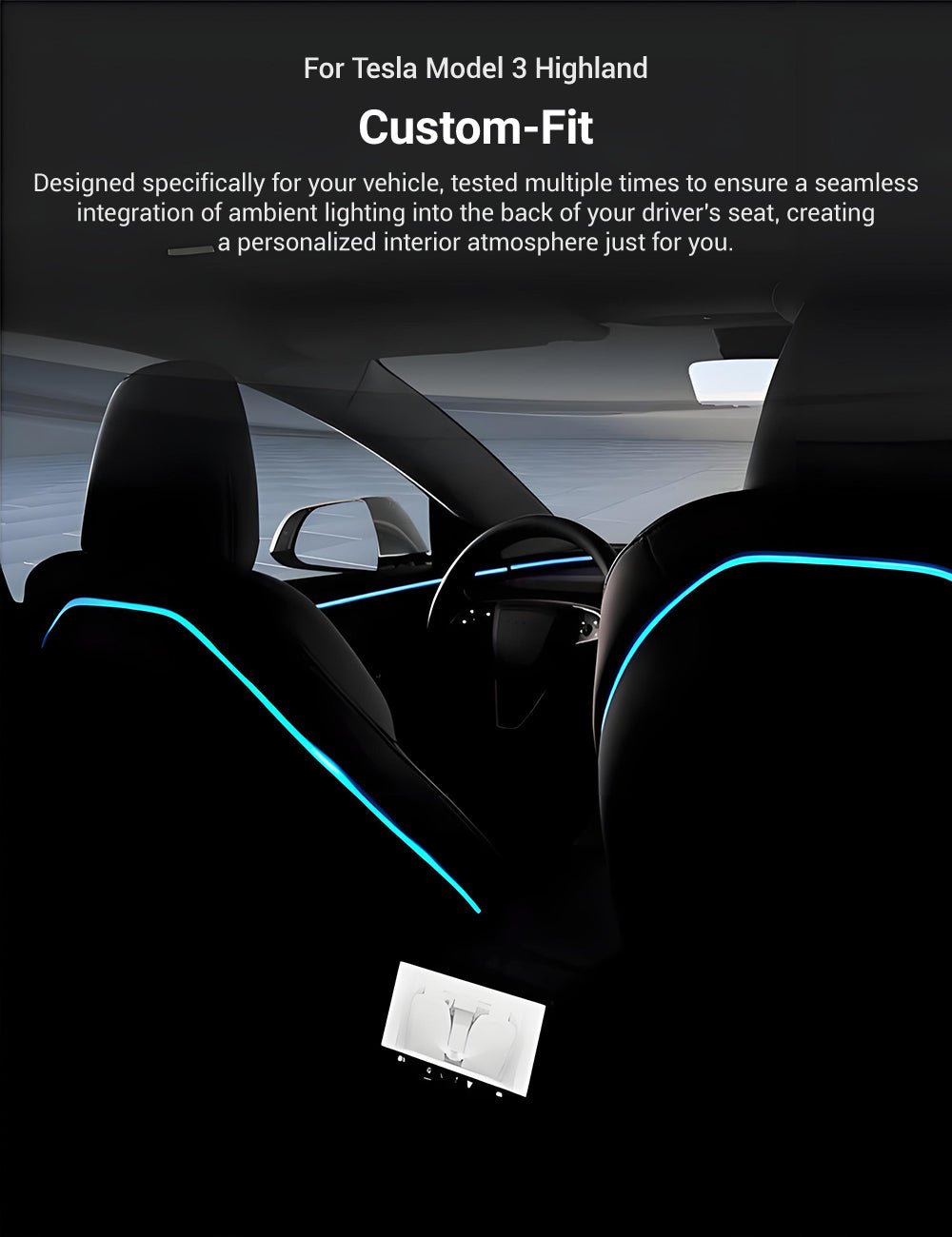 Seat Back Ambient Lighting for Model 3 Highland & Model Y Juniper (2PCS) | TESERY Tesery Official Store