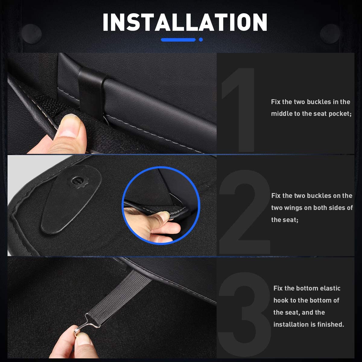 Seat Back Kick Protector for Model 3/Y | Storage Pockets | Easy Clean | TESERY Tesery Official Store