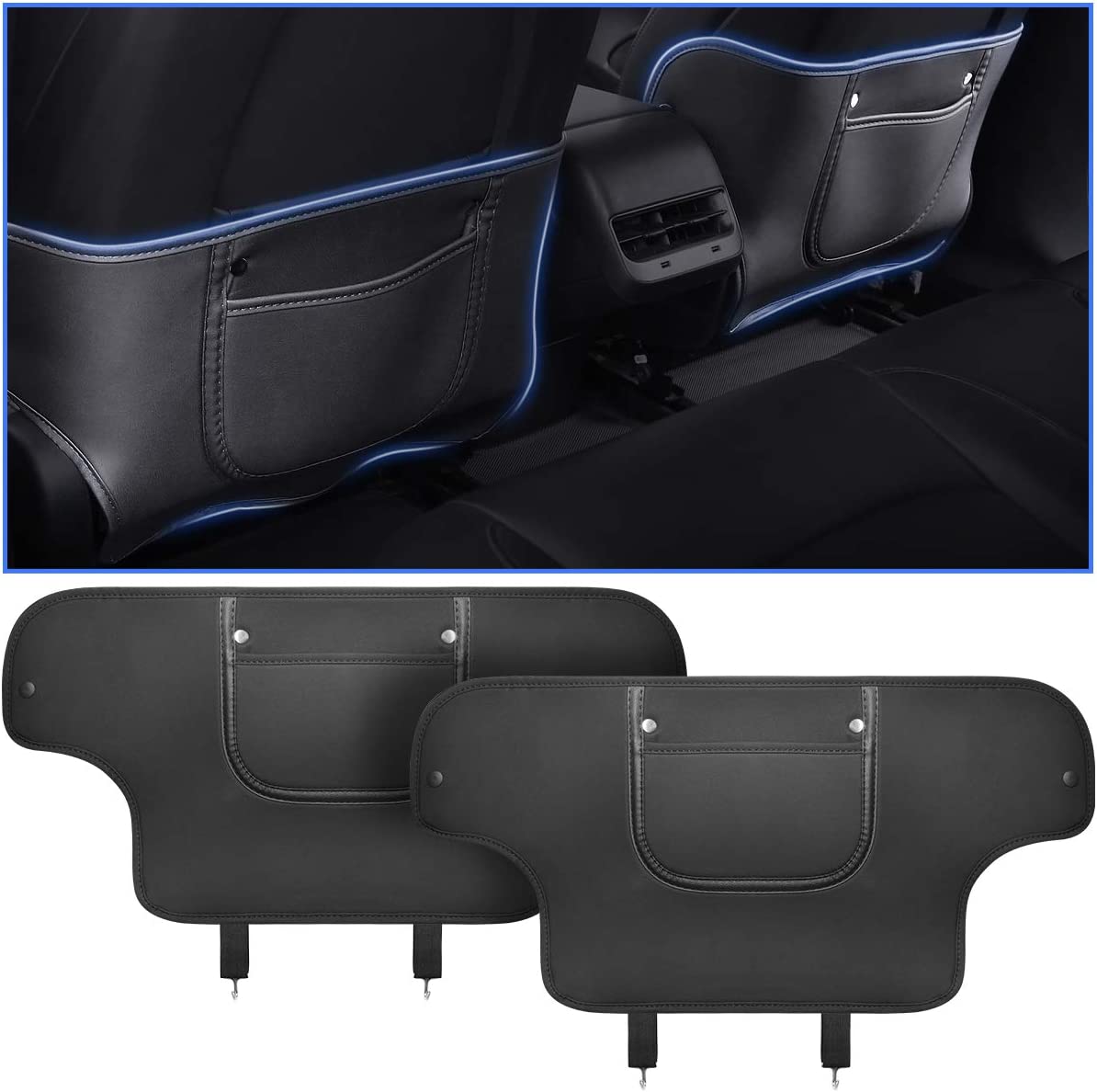 Seat Back Kick Protector for Model 3/Y | Storage Pockets | Easy Clean | TESERY Tesery Official Store