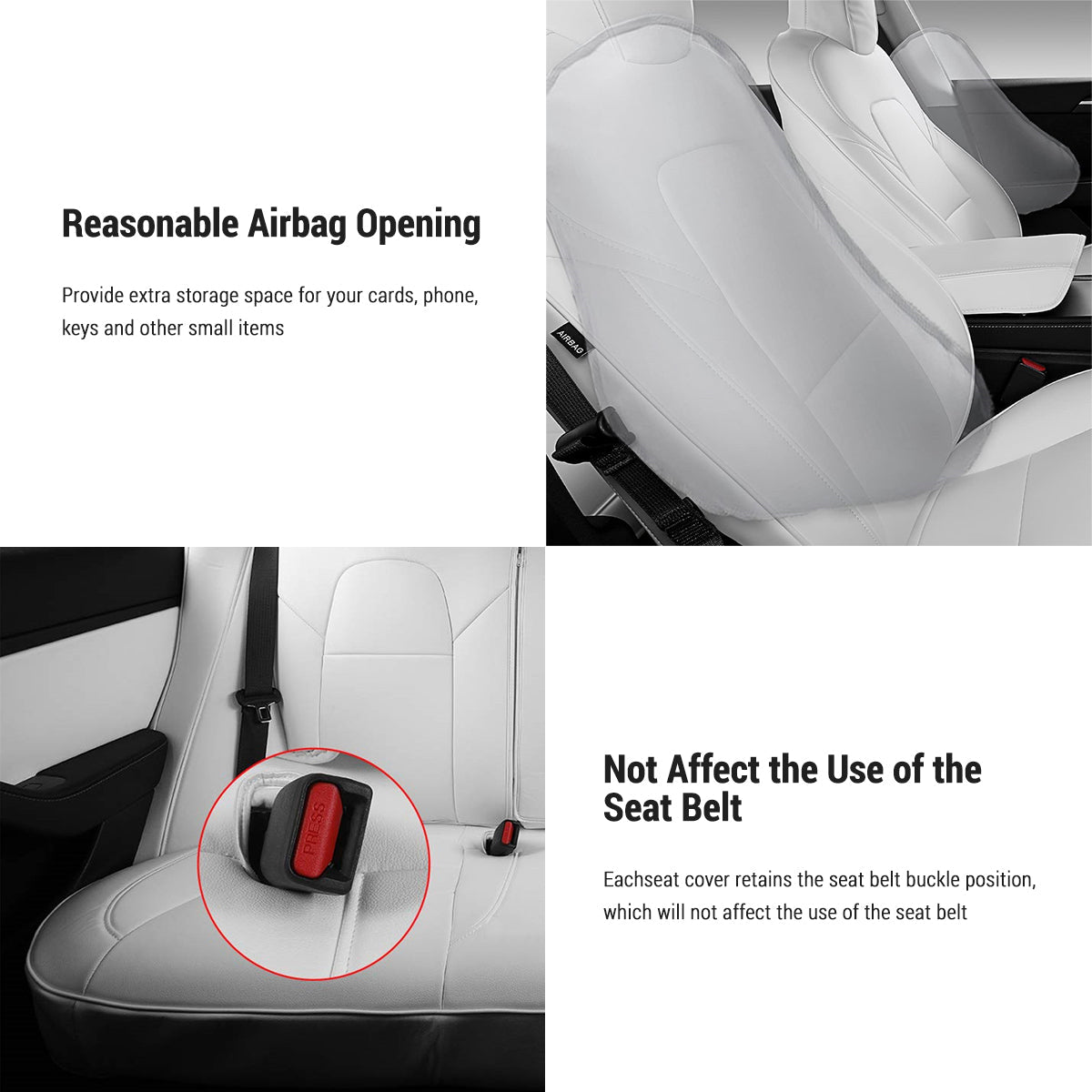 Seat Covers for Only Front Seats/Rear Seats for Tesla Model 3 & Model Y (5 Seater) Tesery Official Store