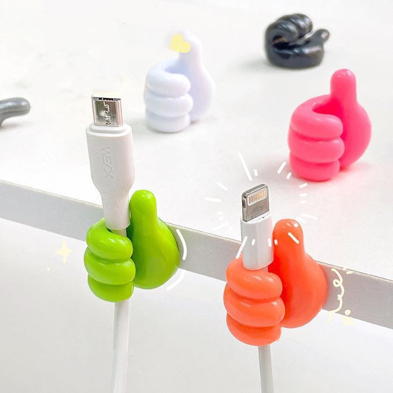 Self-Adhesive Wall Decoration Hook Creative Silicone Thumb Key Hanger Hook Home/Office Data Cable Clip Wire Desk Organizer Silicone Thumb Wall Hook Adhesive Thumb Multifunctional Clip Holder Stevvex