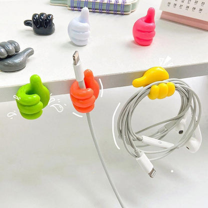 Self-Adhesive Wall Decoration Hook Creative Silicone Thumb Key Hanger Hook Home/Office Data Cable Clip Wire Desk Organizer Silicone Thumb Wall Hook Adhesive Thumb Multifunctional Clip Holder Stevvex