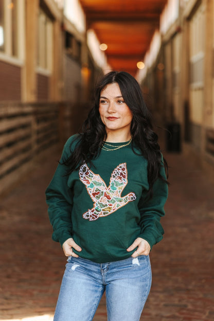 Sequin Duck Camo Patch Sweatshirt Wild Junkie