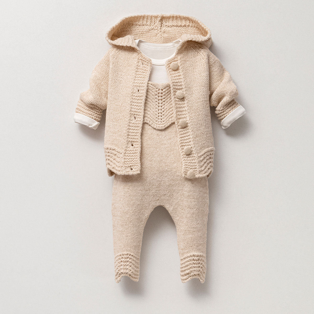 Shae 3 Piece Beige Knitwear Set Honey and Hive