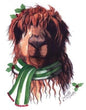 Shaggy Christmas Alpaca Greeting Card by Dee Purely Alpaca