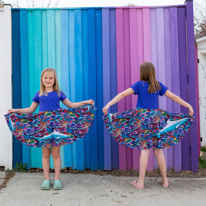 "Chomping Grounds" Shark Reef Super Twirler Dress with Pockets Princess Awesome & Boy Wonder