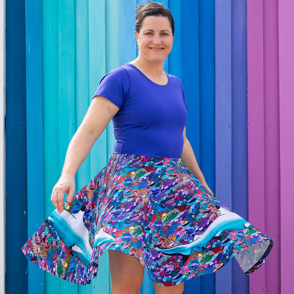 Adult "Chomping Grounds" Shark Reef Super Twirler Dress with Pockets Princess Awesome & Boy Wonder