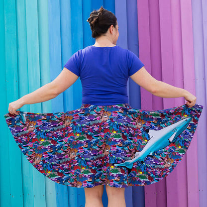 Adult "Chomping Grounds" Shark Reef Super Twirler Dress with Pockets Princess Awesome & Boy Wonder