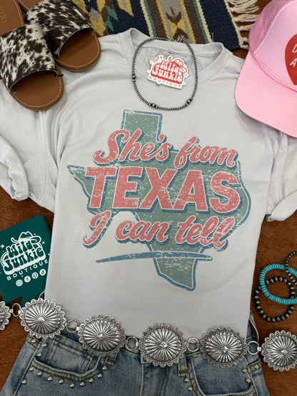 She's From Texas I Can Tell Graphic Tee Wild Junkie