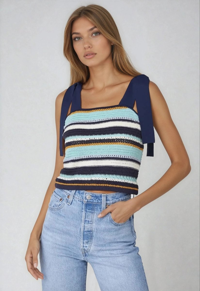 Frankie Top – Navy Multi (Final Sale) XO, Tina