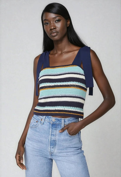 Frankie Top – Navy Multi (Final Sale) XO, Tina