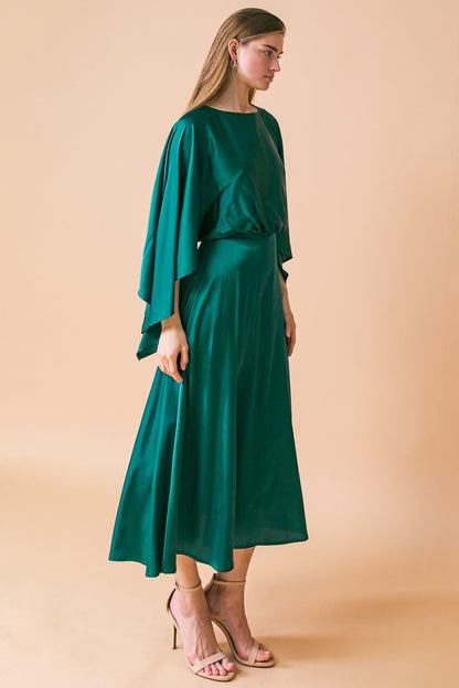 CAUGHT FEELINGS WOVEN MIDI DRESS Flying Tomato
