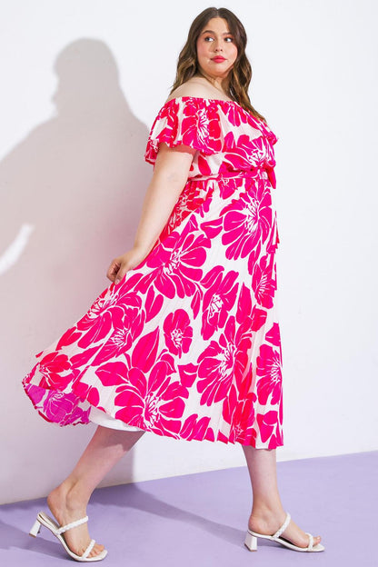 LOVE SCRIPT WOVEN MIDI DRESS Flying Tomato