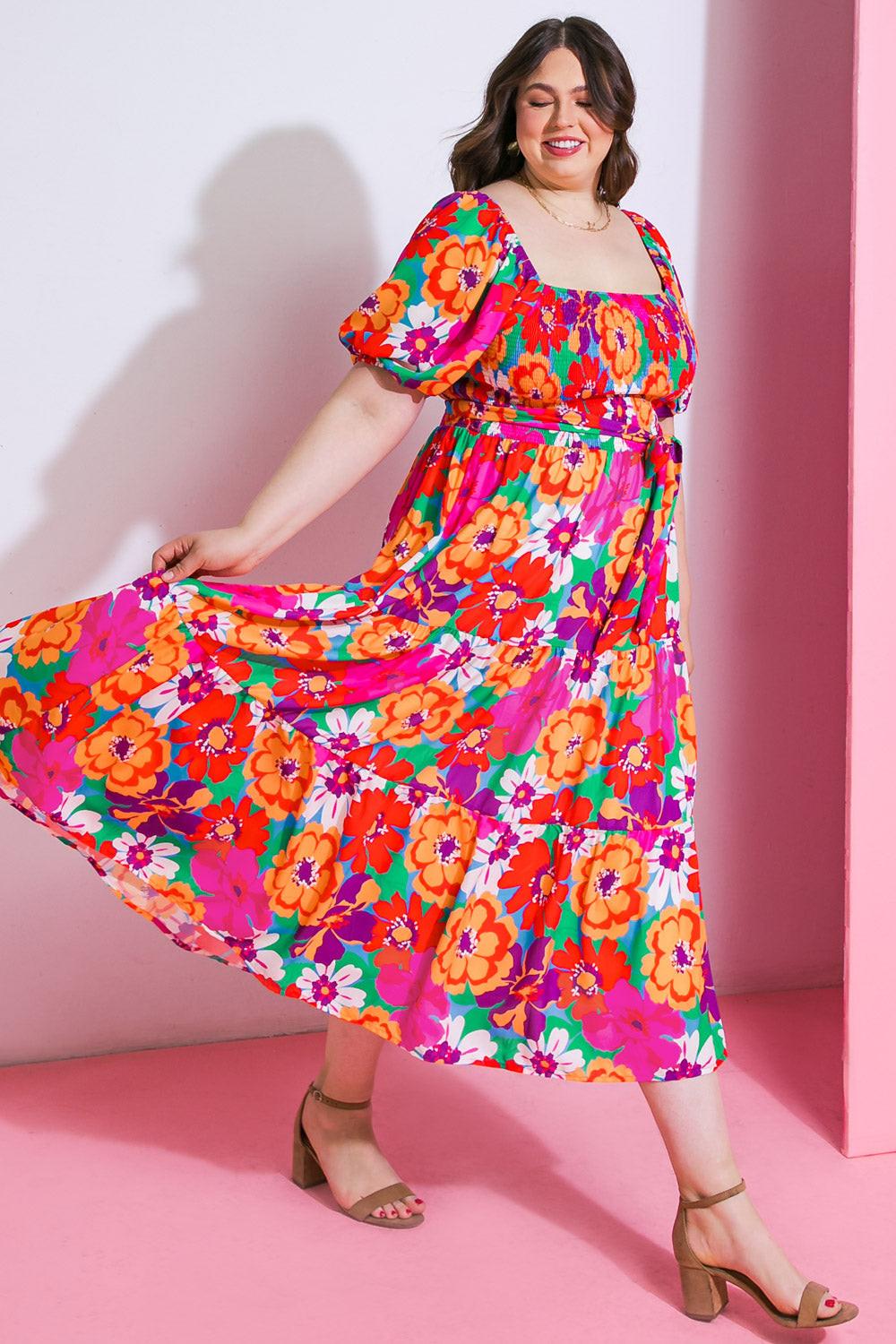 EVERYONE'S DESIRE WOVEN MIDI DRESS Flying Tomato