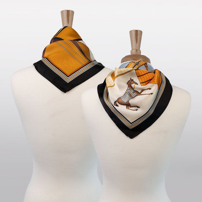 Signature - Stylized Equestrian Scarf in Black Urban-Equestrian