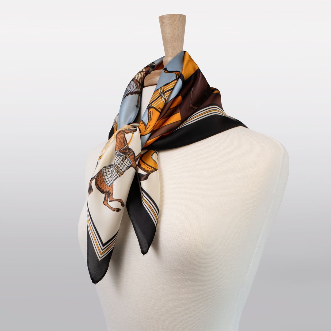 Signature - Stylized Equestrian Scarf in Black Urban-Equestrian