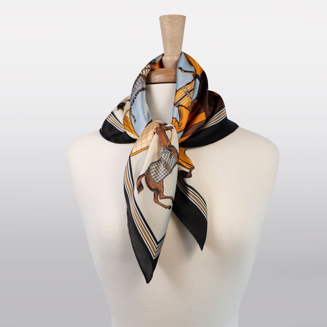 Signature - Stylized Equestrian Scarf in Black Urban-Equestrian