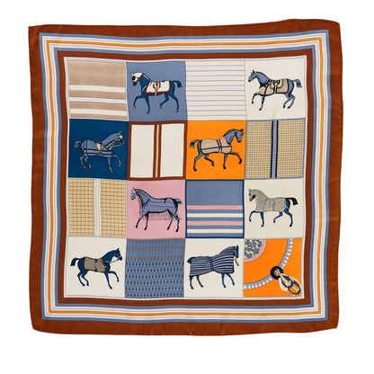 Signature - Stylized Equestrian Scarf in Deep Safron Urban-Equestrian